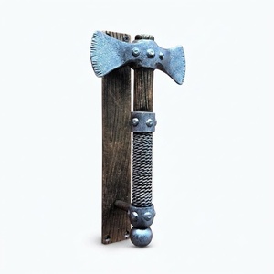 Poignée de porte en fer forgé galvanisé résistant à la rouille, à double denture, avec un design moderne pour la décoration des portes et des portails - Product Image 1