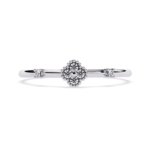 Bague Tendance en Diamants de Laboratoire Certifiés IGI, Style Double Bras à Quatre Griffes, Plaqué Or, Taille Brillant - Product Image 1