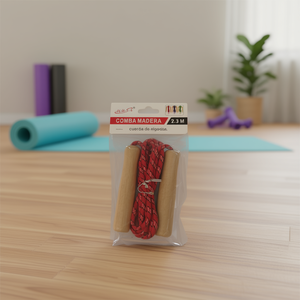 เชือกกระโดดคอมบา มาเดรา คอตตอน โรป 2.3 ม. ด้ามไม้ สำหรับออกกำลังกายที่บ้าน - Product Image 3