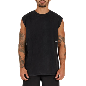 Servicio OEM Personalizable: Camiseta sin Mangas de Algodón y Fibra de Bambú Transpirable de Alta Calidad para Hombre, Estilo Urbano para Fitness - Product Image 4