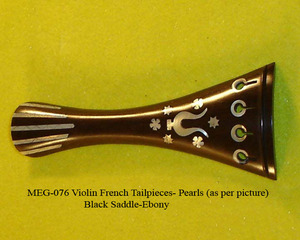 ไวโอลินแบบฝรั่งเศส ทำจากไม้มะเกลือ พร้อมอานสีดำและฝังมุก ผิวขัดเงา ทนทานและน้ำหนักเบา - Product Image 3