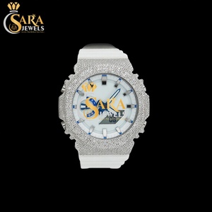 High Demand Luxury Mechanical <b>Watch</b> Moissanite Diamond Half Iced Square <b>Case</b> Rubber Strap Stainless Steel Business Design - Product Image 2
