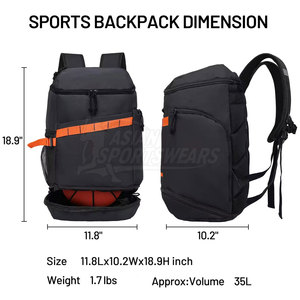 High Volume Storage Solution Basketball <b>Backpack</b> With Specialized Compartments For Complete Athlete Kits - Product Image 2
