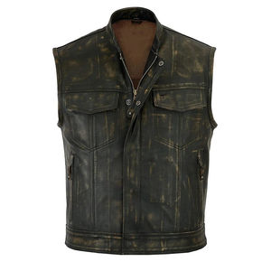 Gilet en cuir de motard Super Rider de qualité supérieure, prix de gros usine, gilet en cuir tendance pour hommes - Product Image 1
