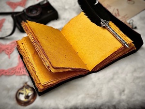 Wholesale Genuine Leather Handicraft Wiccan <b>Pagan</b> Print Journal, Handmade Deckle Edge Papers C-Lock Closure Journal Note <b>Books</b> - Product Image 6