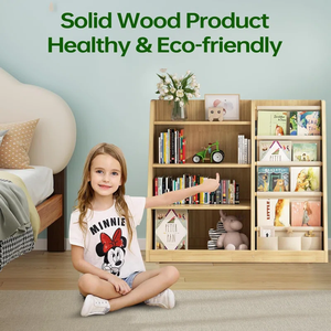 Estantería de madera maciza segura para niños de Lineage Corporation, vitrina de libros estándar, organizador hecho con acabado a base de agua - Product Image 5