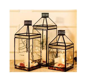 Lanterne décorative en métal sculptée à la main, élégante, pour mariage et fêtes de Noël, porte-bougie décoratif - Product Image 1