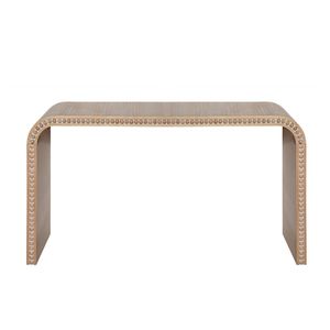 Consolle in Legno Naturale da 150 cm con Perle Curve Stile Cascata, Elegante Tavolo da Ingresso per Casa o Ufficio - Product Image 4