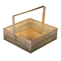 Panier de rangement ovale en métal doré, plateau décoratif multifonctionnel, panier de service, panier cadeau, organisateur, décoration d'intérieur
