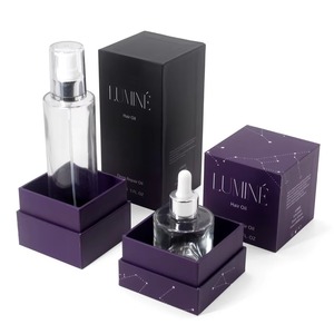 Rigid Hair Oil <b>Box</b> 150ml Deep Repair Oil Purple High-End Cosmetic Packaging - Product Image 4
