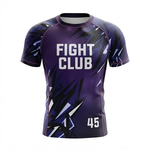 Camiseta Rashguard Personalizada de Compresión, Transpirable, UPF50, Anti-UV, Ecológica, de Secado Rápido, de Poliéster/Nailon, para Hombre, Manga Larga, para Adultos, para MMA - Product Image 4
