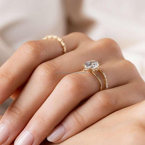 Igi/gia แล็บตัดเพชรวินเทจ14K สีเหลืองแหวนแต่งงาน/งานหมั้นใส่ได้ทั้งชายและหญิงสีขาวทองคุณภาพดีสำหรับงานปาร์ตี้ครบรอบ-คุ้มค่า - Product Image 2