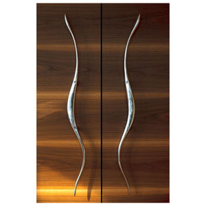 Modern Wavy Stainless Steel Cabinet <b>Pull</b> <b>Handles</b> Minimalist Bar Design Durable Furniture Hardware for Cabinet <b>Doors</b> - Product Image 2