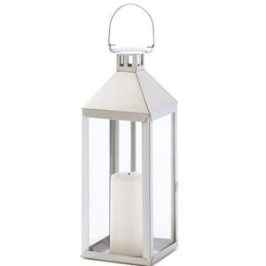 Farol de hierro y vidrio con acabado satinado hecho a mano para decoración de bodas y Navidad, juego de abalorios, precio económico de proveedor indio - Product Image 1