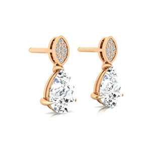 Boucles d'oreilles pendantes contemporaines de luxe en or massif 14 carats avec diamant de laboratoire taille poire 9*7 carats certifié IGI, vente en gros - Product Image 4