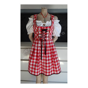 New German <b>Halloween</b> Party Cosplay Carnival Adult Echo Oktoberfest Dirndl Dress Bavarian Beer Festival Costume Cotton - Product Image 2