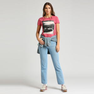 T-shirt à col rond pour femmes, 100% coton, appliques, léger, respirant, manches courtes, vêtements décontractés d'été pour la vente en gros et l'exportation - Product Image 5