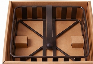 Porte-serviettes en métal style vintage, panier en fer avec poignée en boule pour la cuisine, la table et la salle à manger - Product Image 6