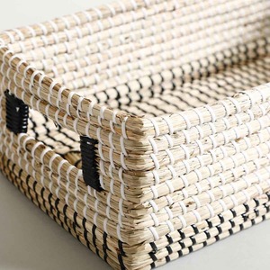 Panier rectangulaire rustique en jonc de mer, fait main, pour rangement, vente en gros, écologique, fabriqué au Vietnam - Product Image 6