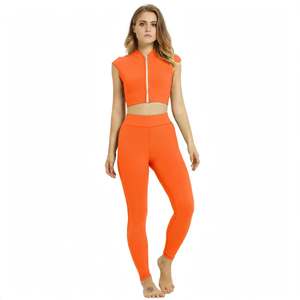 Custom Breathable Spandex/Nylon Plaid Gym Wear Women's 2-Piece High-Waisted <b>Bodysuit</b> Legging Set Elastic Waist Quick Dry 220g - Product Image 1