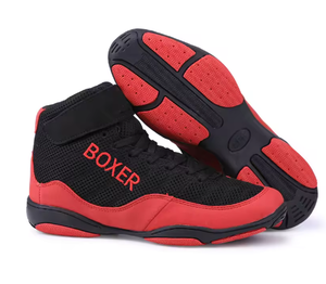 Chaussures de lutte pour hommes, style boxer, montantes, à lacets, avec empeigne en mesh et semelle extérieure en caoutchouc, pour l'entraînement au combat et la pratique en salle de sport et au ring - Product Image 3