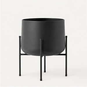 Modern Minimalist Metal Plant <b>Stand</b> with Large Black Flower <b>Pot</b> Rust-Proof Indoor Outdoor Decorative Planter for Living Room - Product Image 4