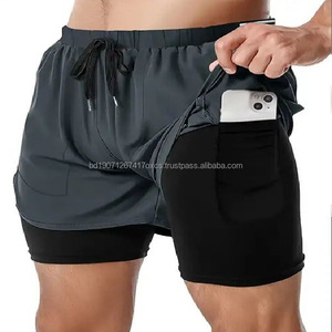 Pantalones Cortos Deportivos 2 en 1 para Hombre, de Secado Rápido, con Forro de Compresión, para Entrenamiento, Deportes al Aire Libre, Tenis - Product Image 2