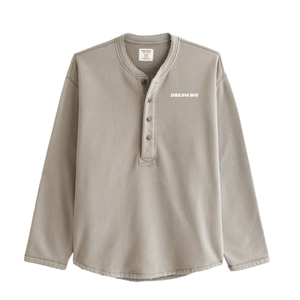 Sweat-shirt boutonné beige sur mesure pour homme, pull Henley de mode haut de gamme, fabricant de vêtements à marque privée OEM, fournisseur en gros - Product Image 5