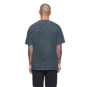 T-shirts surdimensionnés pour hommes, taille plus, logo personnalisé, noir, effet délavé, vintage, haute qualité, fitness, longs, unis, 100% coton - Product Image 6