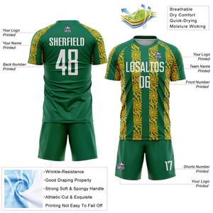 Conjuntos de Uniformes de Fútbol Personalizados, Camisetas de Fútbol Sublimadas y Transpirables, Verde Blanco, Juveniles y Adultos, Manga Larga - Product Image 5