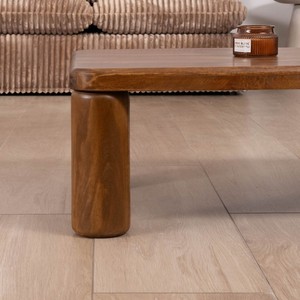 Vandana Golden Frame design coffee <b>table</b> with <b>round</b> Padouk legs in <b>solid</b> mango <b>wood</b> - Product Image 6