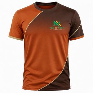 เสื้อยืดคอกลมแขนสั้นลายกราฟิกบล็อกสีสำหรับผู้ชาย - Product Image 6