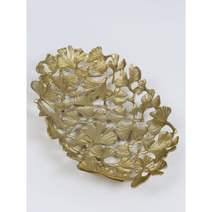 Bols de luxe pour servir les aliments, en forme de feuilles de Ginkgo, plaqués or et peints en noir, de haute qualité, très demandés, en provenance d'Inde. - Product Image 4