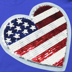 American Heart Flag Girls <b>Shirt</b> USA Patriotic Kids <b>Sequin</b> <b>T</b>-<b>Shirt</b> Comfortable Fabric Stretchable Lightweight American Flag - Product Image 6