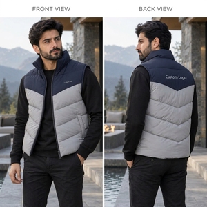 Chaleco de plumón personalizado para hombre con relleno de plumón aislante, forro cómodo, capa exterior resistente, diseño sin mangas y corte elegante. - Product Image 6