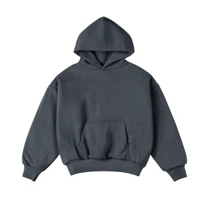 เสื้อฮู้ดดี้โอเวอร์ไซส์ผู้ชาย สีพื้น มีกระเป๋า สไตล์ลำลอง สำหรับฤดูใบไม้ร่วง ผ้าถัก 100% คอตตอน แขนปกติ ผ้าเฟรนช์เทอร์รี่ - Product Image 6