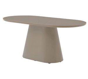 Mesa de Comedor Moderna de Lujo, Ovalada, con Base Montada, Color Marrón, Acabado Liso, Plegable, Resistente, para 6 Personas - Product Image 1