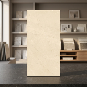 Jordan Ivoire Aspect Marbre Porcelaine Pierre Frittée Pleine Glacée Brillante Grande Dalle 600x1200 Carreaux de Sol Carreau de Céramique Blanc - Product Image 3