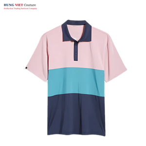 Fournisseur vietnamien tricoté Sublimation imprimé à séchage rapide respirant Golf pour chemise avec évacuation de l'humidité et garniture de contraste - Product Image 3