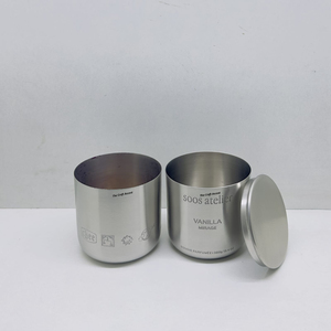 Luxury Minimalist Metal <b>Candle</b> Jars With Lids Premium Brushed Stainless Steel <b>Candle</b> Containers For DIY <b>Candle</b> Making & High-End - Product Image 2