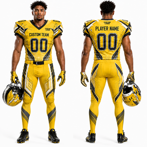 Moisturewicking American Football Uniform Jersey Pants Set Quickdry Polyester Mesh <b>Athletic</b> Personalized Sublimation Embroidered - Product Image 4