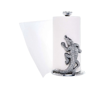 Premium Cast Aluminum Antler <b>Paper</b> Towel Dispenser Elegant Silver Standing Tissue Rack for Rustic & Contemporary <b>Kitchens</b> - Product Image 5