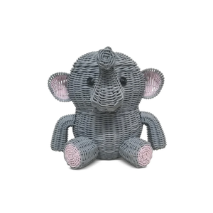 Stunning Elephant <b>Storage</b> <b>Basket</b> Woven Rattan Kids Room Furniture Nursery Room Organizer For Books And Toys Wholesale - Product Image 2