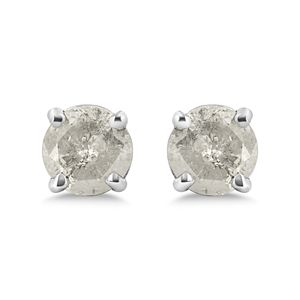 Orecchini a lobo classici in oro bianco 14K con diamante solitario, 1 1/2 carati totali, diamante rosa a cuscino coltivato in laboratorio, montatura a 4 griffe, purezza VS1-VS2 - Product Image 2