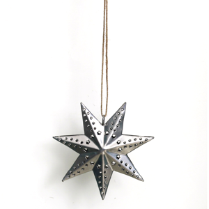 Antique Finished Handmade High Quality Decorative Aluminum Gold Silver Plated Star Metal Hanging Christmas <b>Tree</b> Ornament - Product Image 6