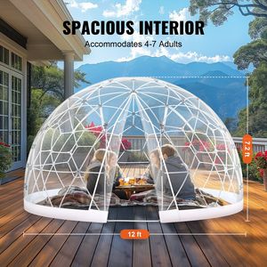 Tenda Igloo da Giardino Migliorata da 3,6 Metri con Copertura Trasparente in PVC Impermeabile e Finestra, Tenda Igloo per Esterni - Product Image 3