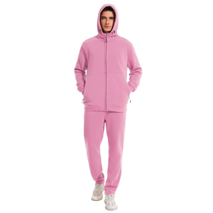 Conjunto de Sudadera con Capucha y Pantalones de Chándal de Algodón Grueso Personalizado, Lavado Ácido, Estilo Vintage, Unisex, Talla XL, Chándales Lisos de Talla Grande con Logotipo Reflectante Estampado - Product Image 2