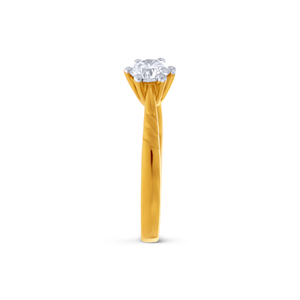 Premium 18K Yellow <b>Gold</b> Round Brilliant Cut Solitaire Diamond <b>Ring</b> for Women Classic Six Prong Engagement Wedding Promise <b>Ring</b> - Product Image 4