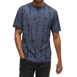 เสื้อยืดสตรีทแวร์ผู้ชายทรงปกติ คอโอ แบบทำสีซีดสไตล์วินเทจ ผลิตตามสั่ง ผ้าฝ้ายระบายอากาศดี รับผลิตแบบ OEM ODM เป็นมิตรต่อสิ่งแวดล้อม แขนสั้น น้ำหนักเบา - Product Image 5