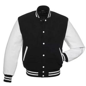 Fabricant de veste universitaire de haute qualité pour hommes, manches en cuir avec broderie en chenille, veste universitaire Letterman de baseball personnalisée - Product Image 1